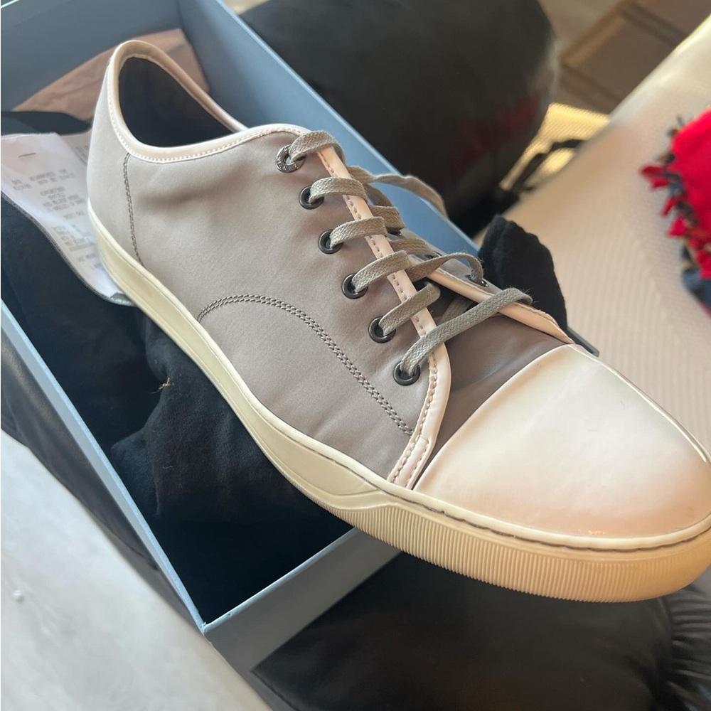 Lanvin Leather and Suede Sneakers